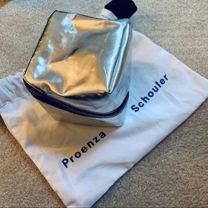 Proenze Schouler cube zip hand bag silver